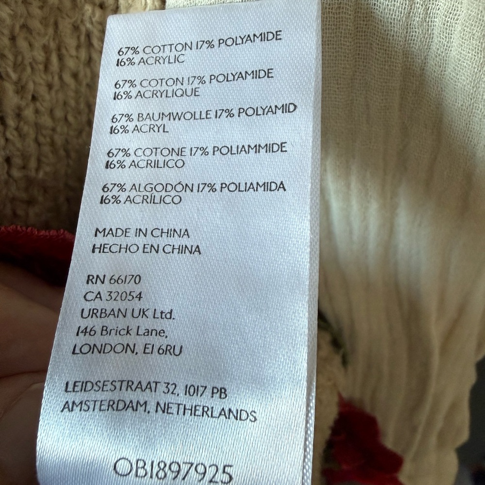 Free People Cream and Red Strawberry Knit top - Picture 5 of 14